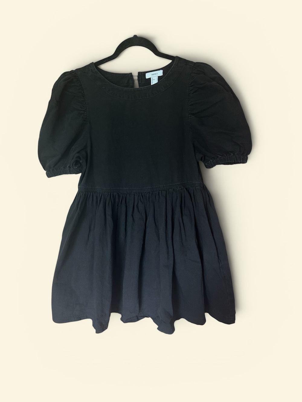Forever 21 Black Puff-Sleeve Mini Dress - Picture 1 of 6